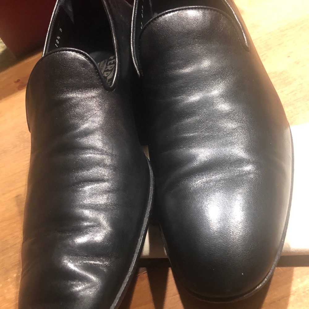 Gemini Nero Kid black slip on loafer slightly used